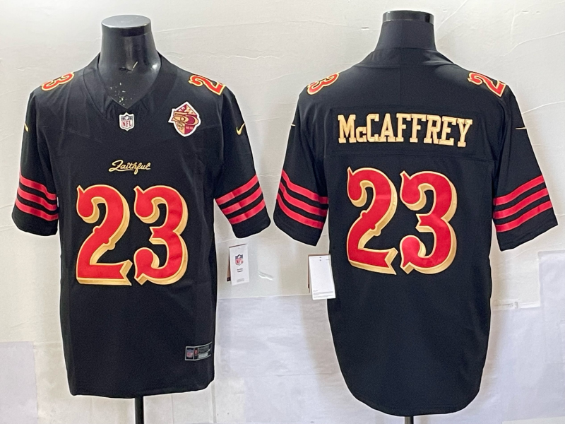 Men San Francisco 49ers #23 McCaffrey black Limited Nike NFL 2025 Jersey 04